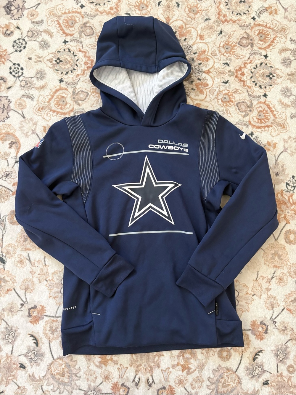 Nike Dri-FIT NFL On Field Dallas Cowboys Hoodie Youth Medium 10/12 Navy Boys